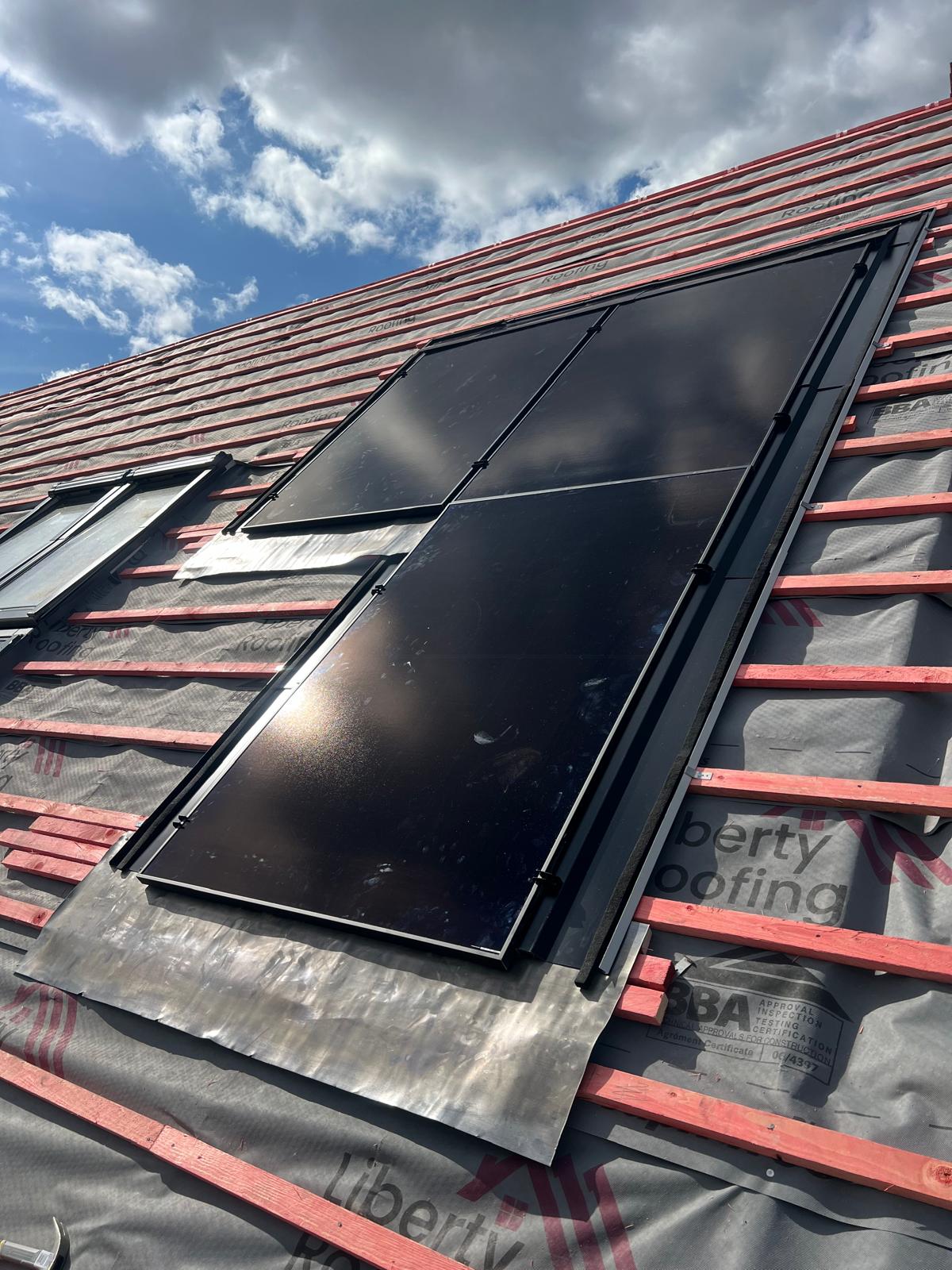 Solar panels on roof